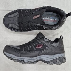 Skechers After Burn slip-on sneakers men's 11 black gray extra wide fit 51866